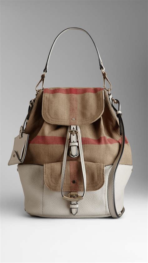 burberry canvas hobo bag